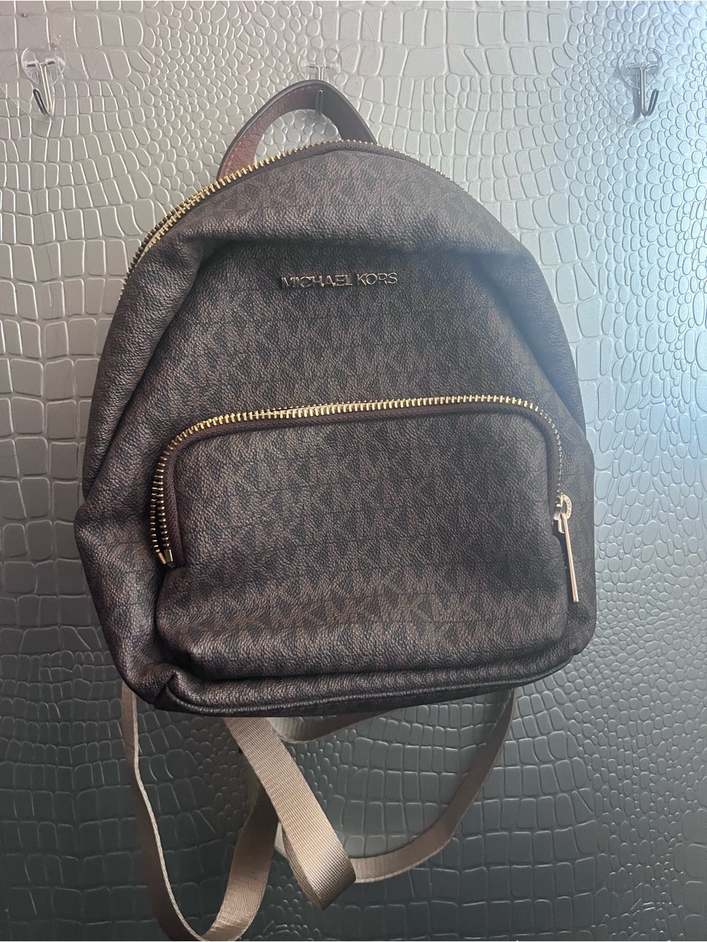 Michael Kors Brown Monogram Backpack